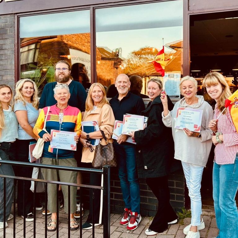 Hannah with graduates from Fluency Foundations beginners programme